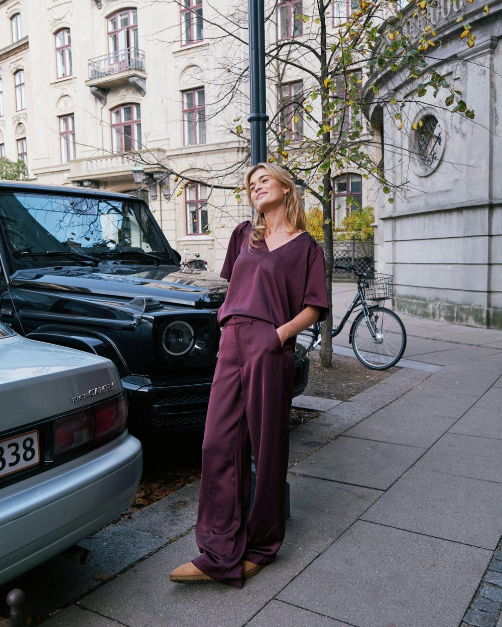 Emmett Heavy Sateen Pants Burgundy | Bukser | Smuk