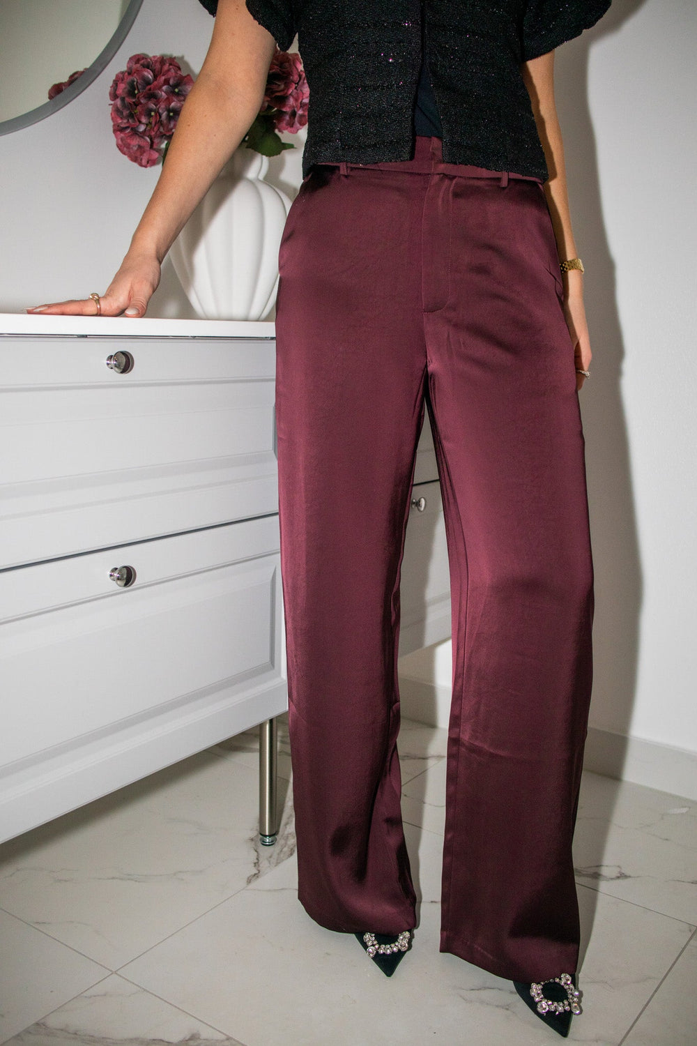 Emmett Heavy Sateen Pants Burgundy | Bukser | Smuk