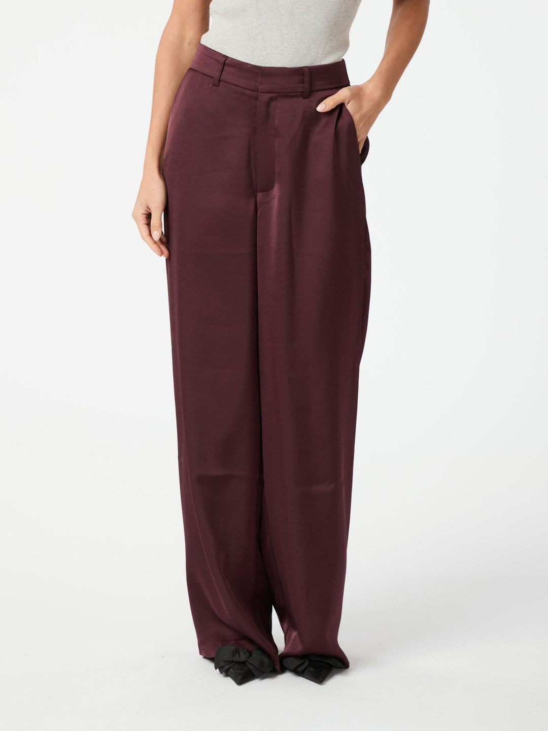 Emmett Heavy Sateen Pants Burgundy | Bukser | Smuk