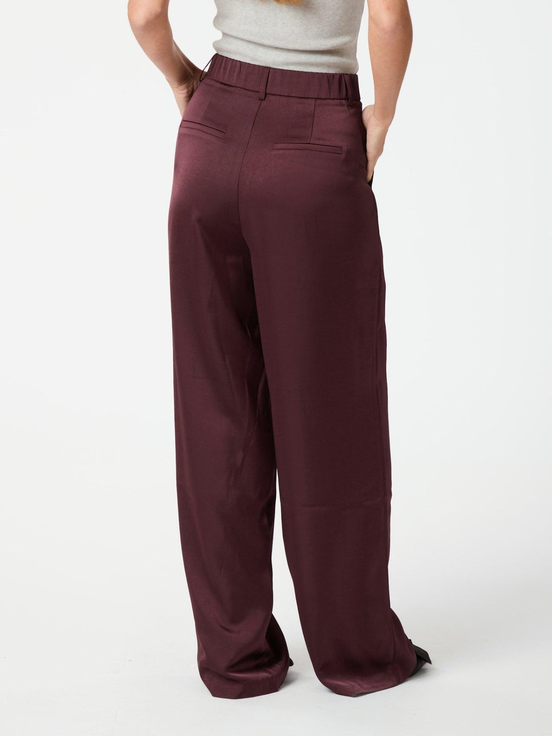 Emmett Heavy Sateen Pants Burgundy | Bukser | Smuk