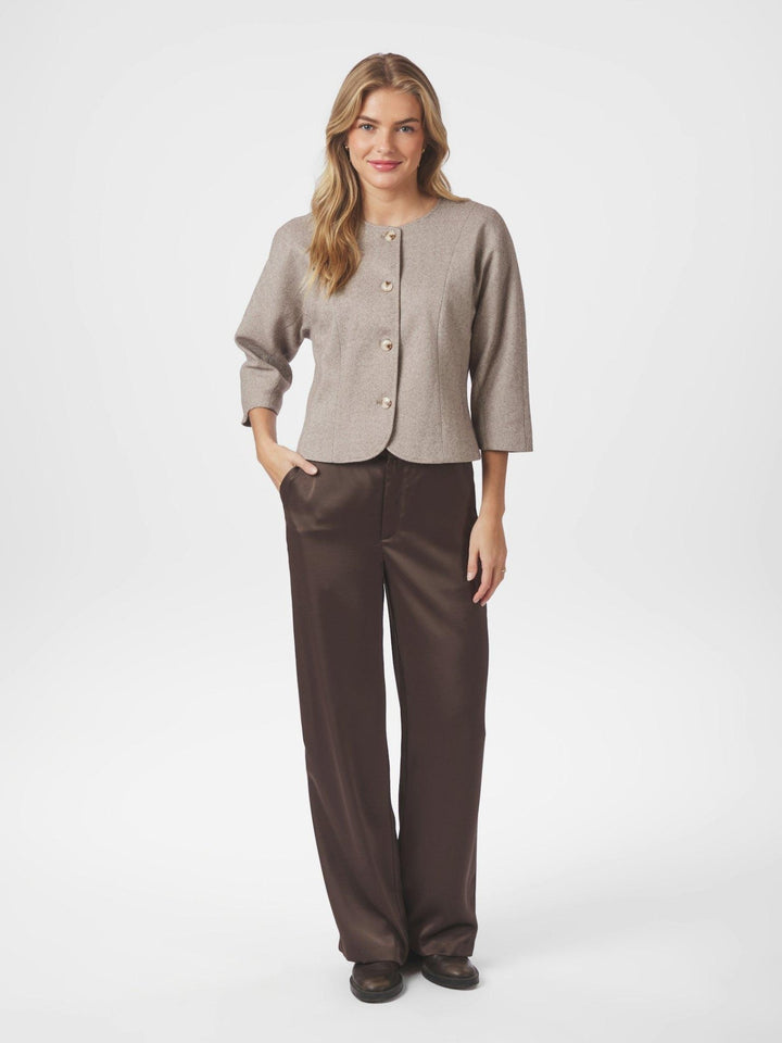 Emmett Heavy Sateen Pants Dark Brown | Bukser | Smuk - Dameklær på nett