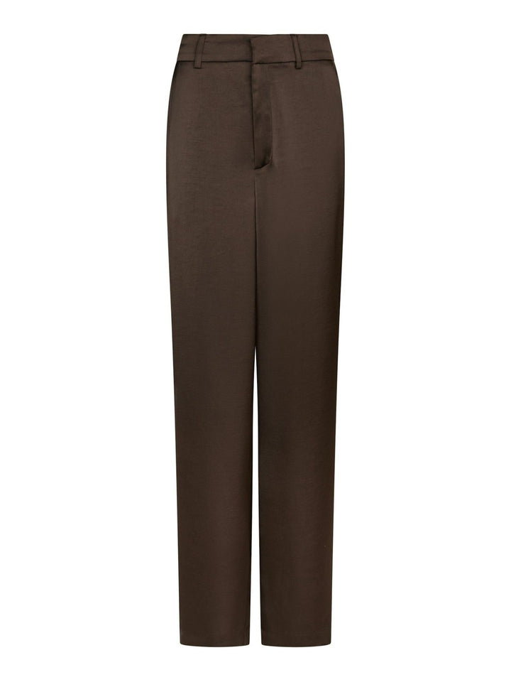 Emmett Heavy Sateen Pants Dark Brown | Bukser | Smuk - Dameklær på nett