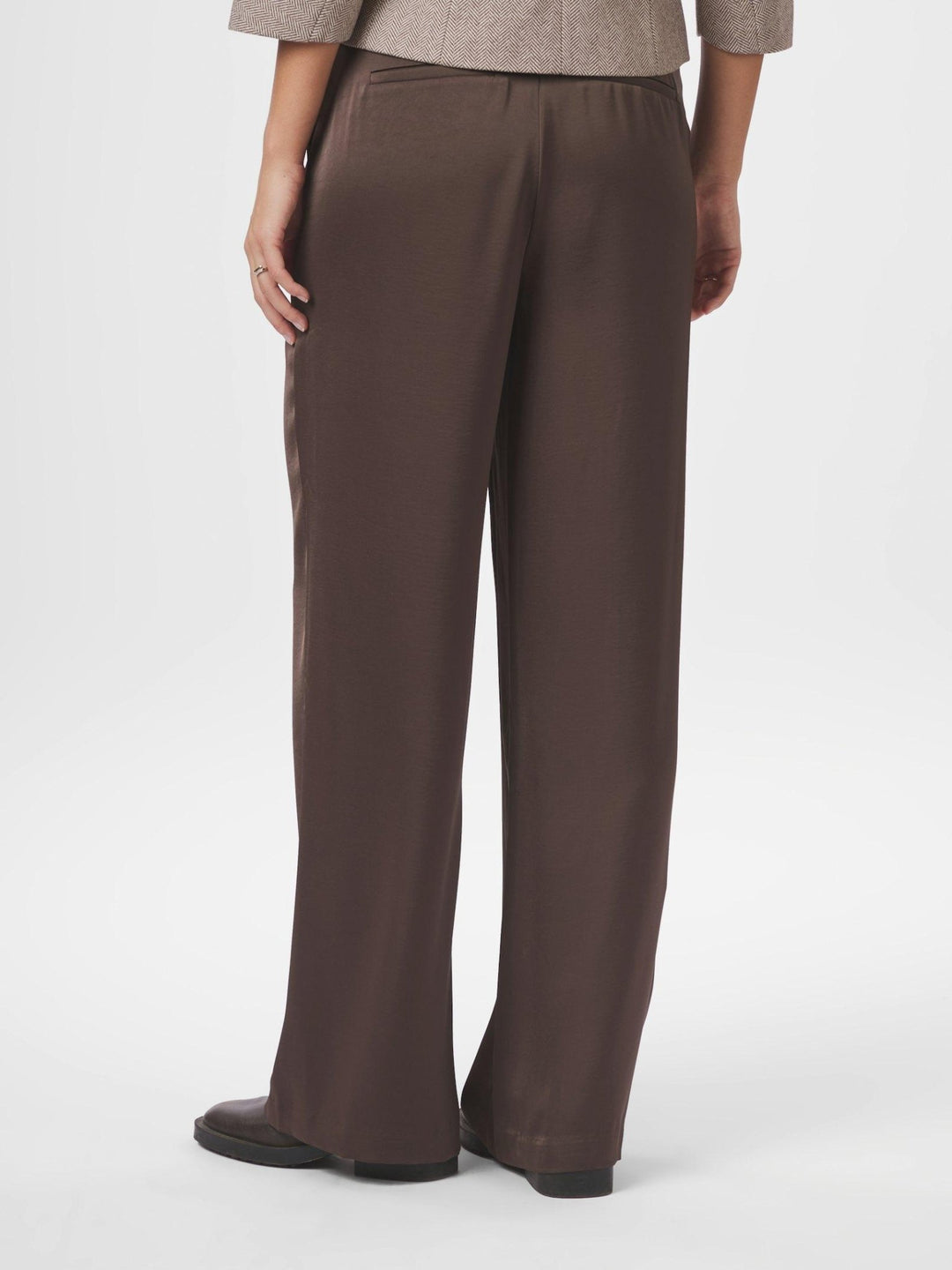 Emmett Heavy Sateen Pants Dark Brown | Bukser | Smuk - Dameklær på nett