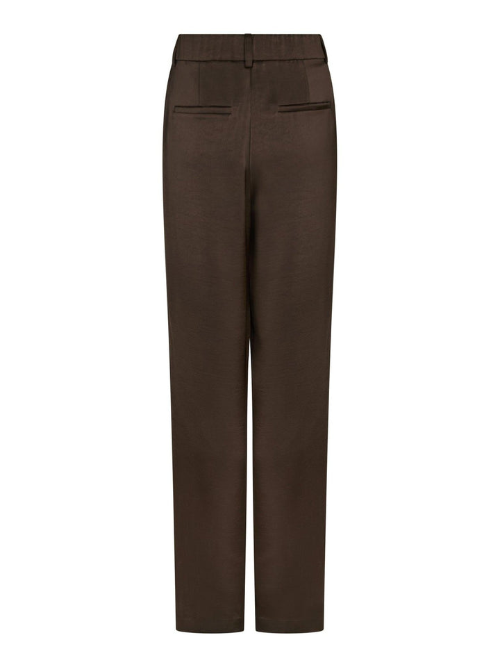 Emmett Heavy Sateen Pants Dark Brown | Bukser | Smuk - Dameklær på nett