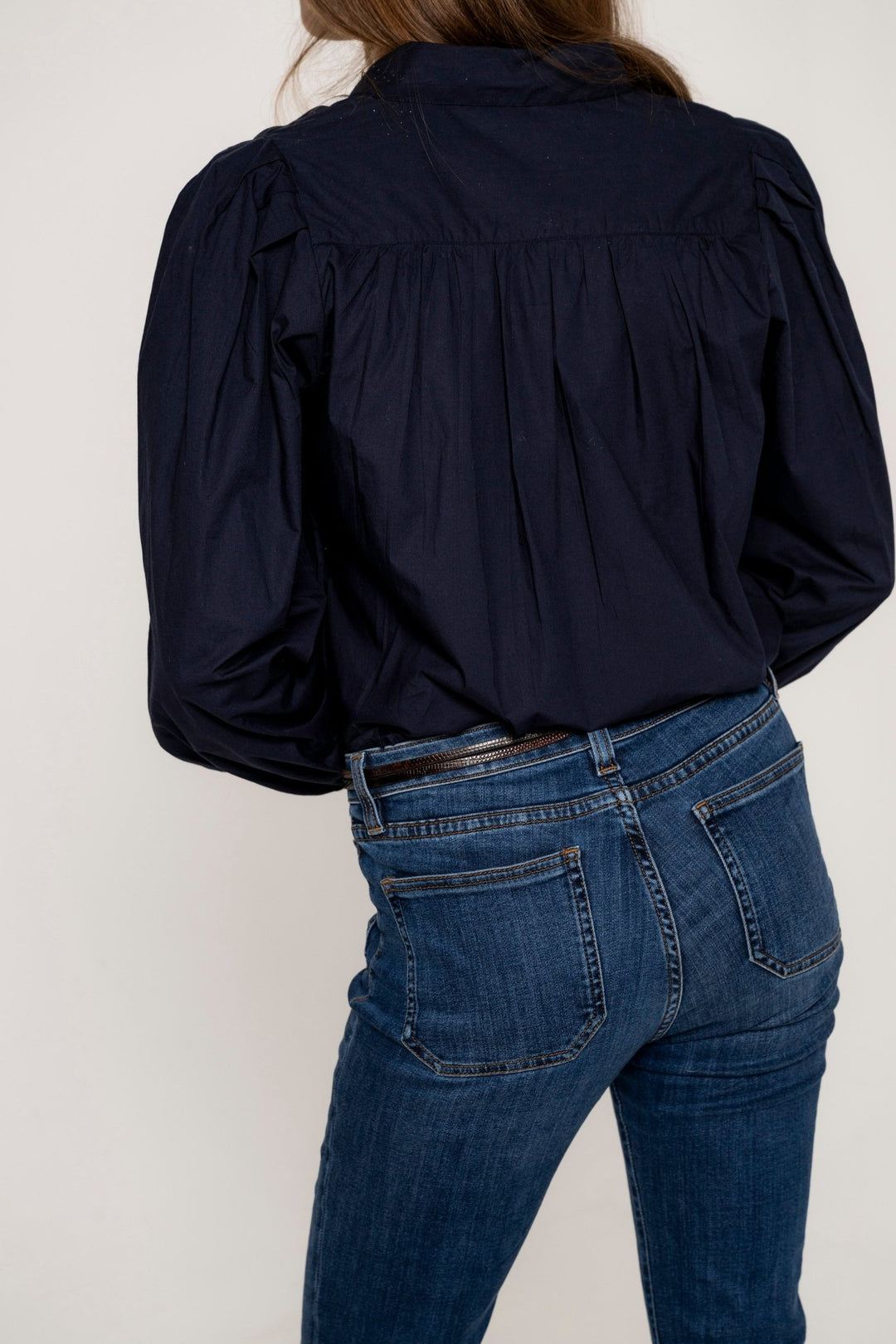 Erika Shirt Marine Poplin | Skjorter og bluser | Smuk