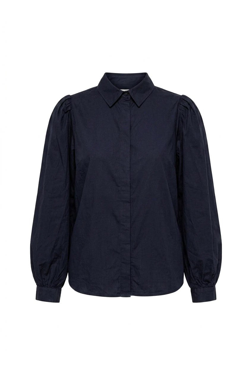 Erika Shirt Marine Poplin | Skjorter og bluser | Smuk