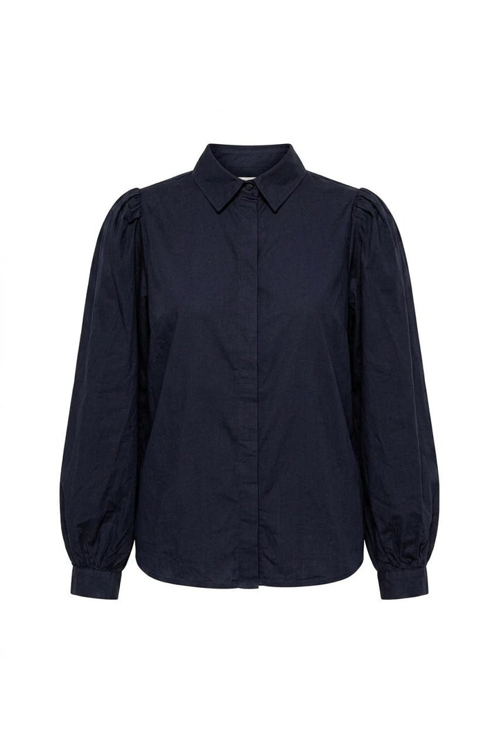 Erika Shirt Marine Poplin | Skjorter og bluser | Smuk