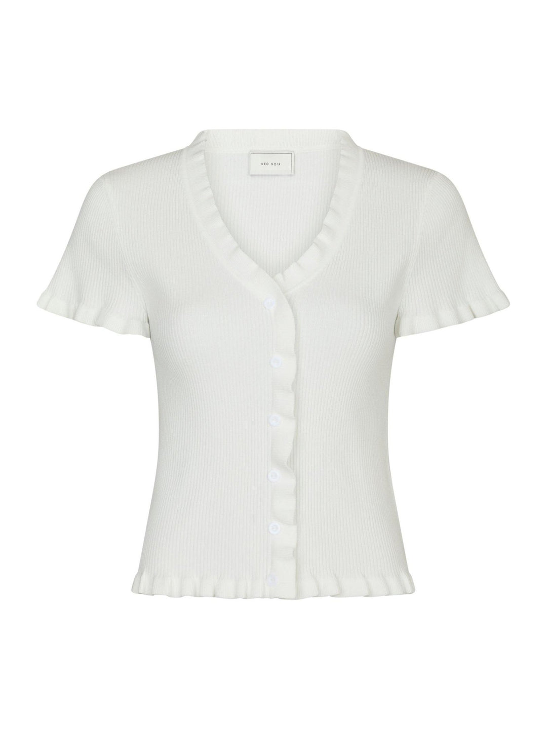 Esla Frill Knit Tee Off White | Genser | Smuk - Dameklær på nett