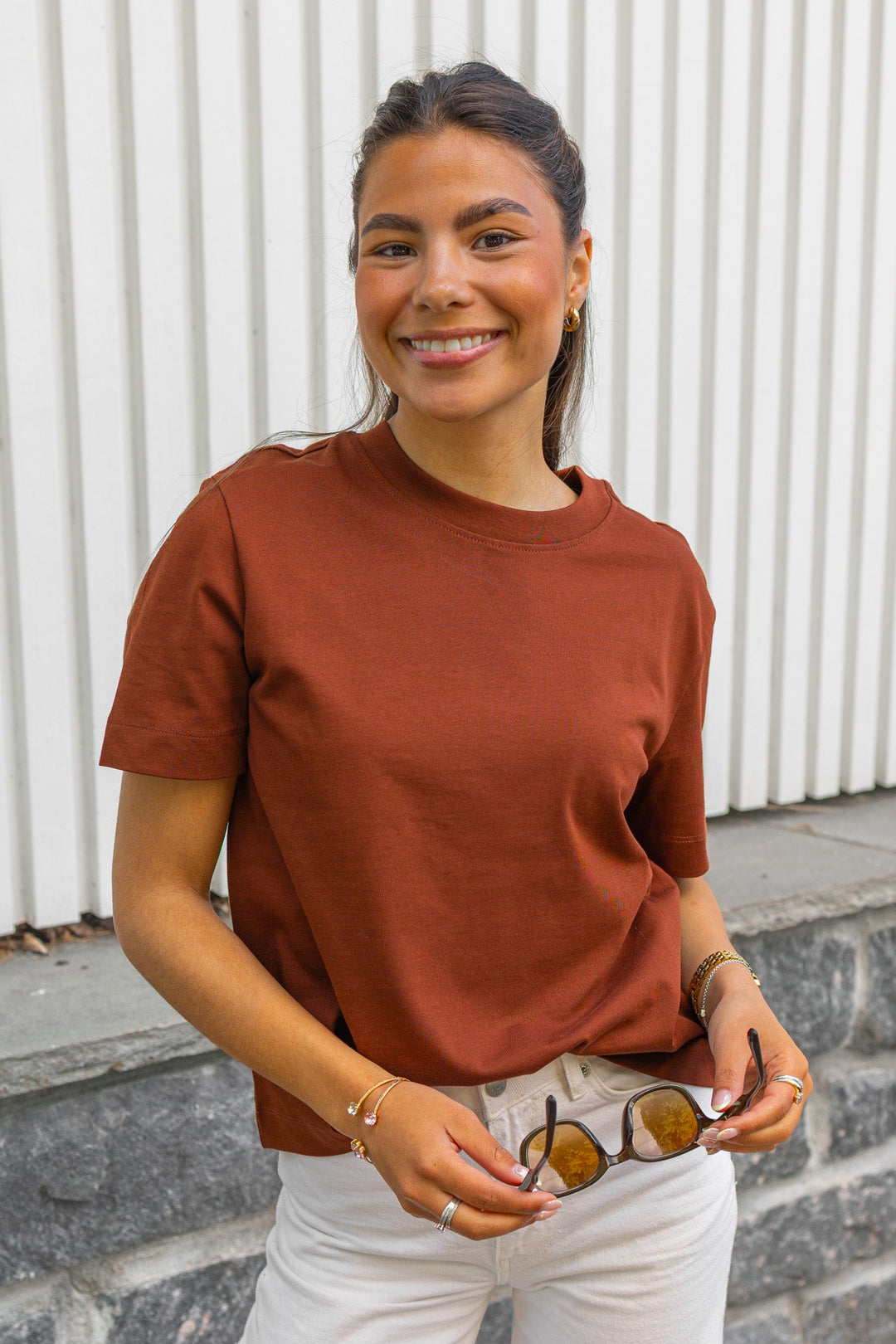 Essential Ss Boxy Tee Cherry Mahogany | Topper | Smuk