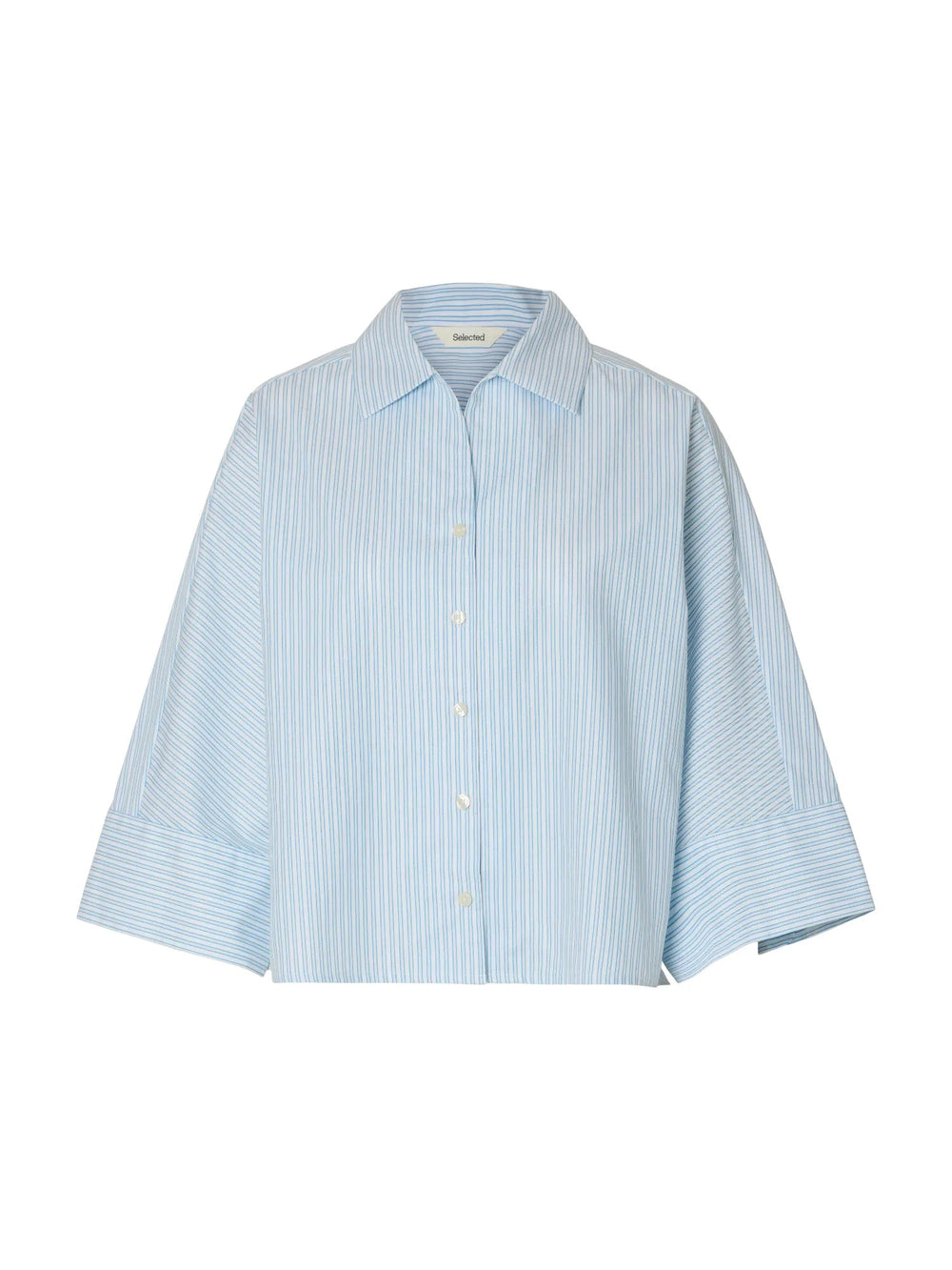 Ester Oversize 3/4 Shirt Malibu Blue Stripe | Skjorter og bluser | Smuk