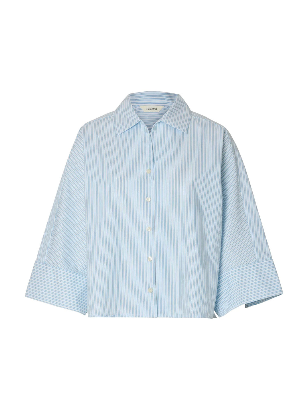 Ester Oversize 3/4 Shirt Malibu Blue Stripe | Skjorter og bluser | Smuk