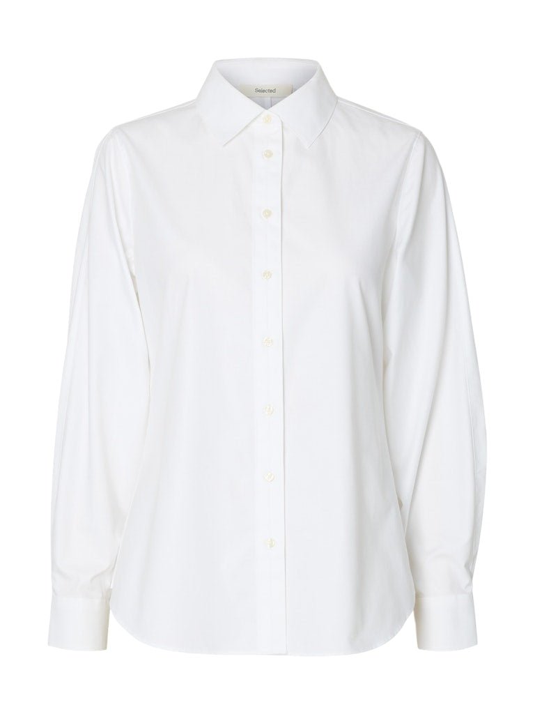 Ester Slim Ls Barrel Sleeve Shirt Bright White | Skjorter og bluser | Smuk