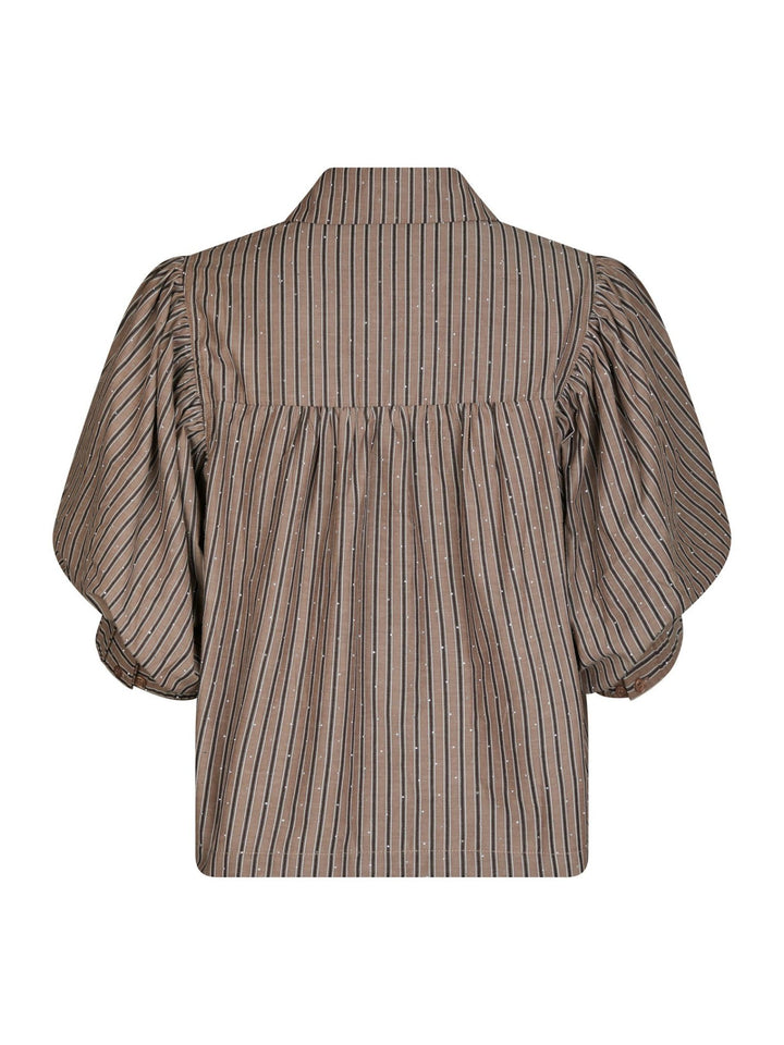 Etta Soft Stripe Stone Shirt Brown | Skjorter og bluser | Smuk - Dameklær på nett