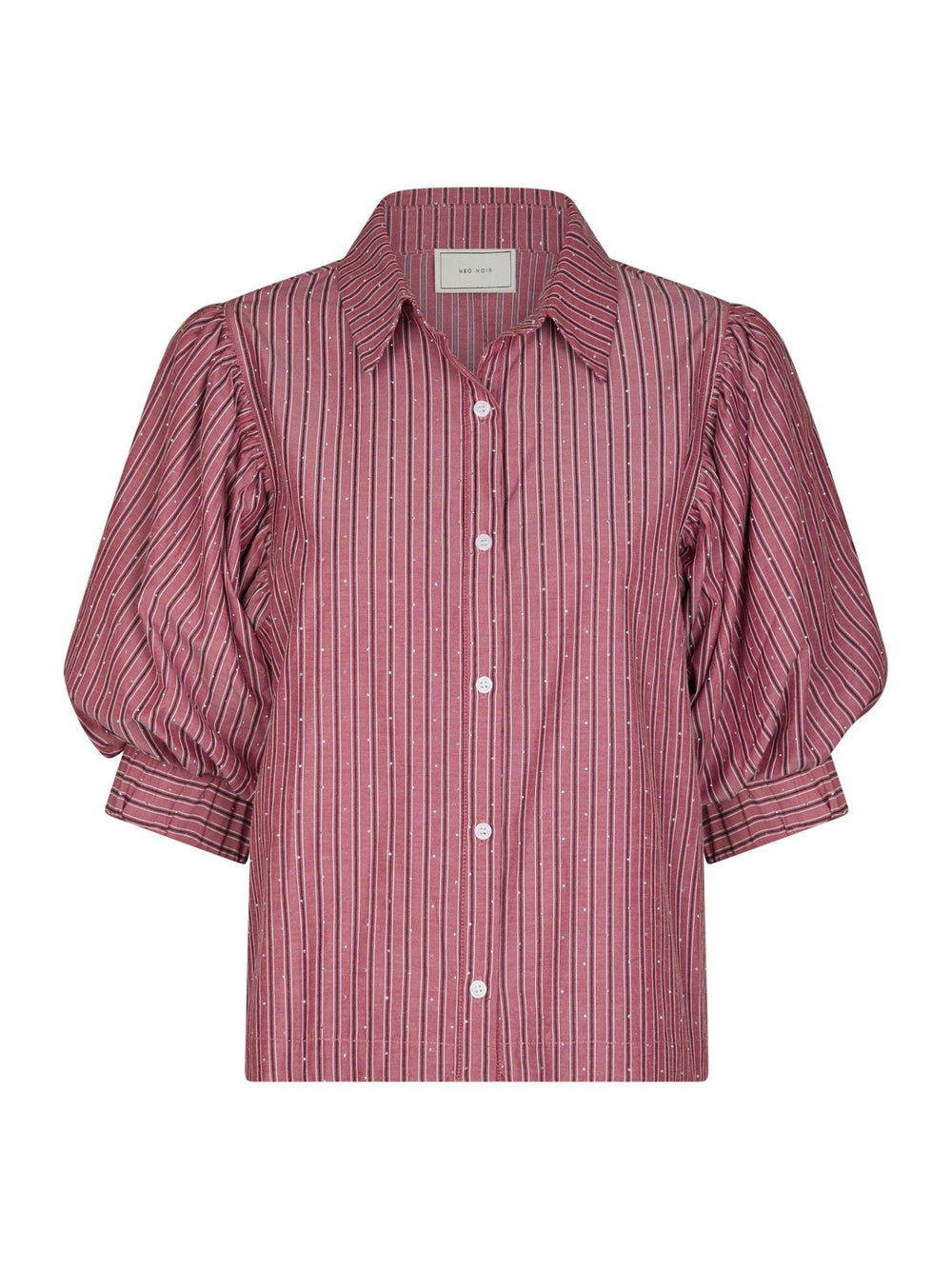 Etta Soft Stripe Stone Shirt Dark Rose | Skjorter og bluser | Smuk - Dameklær på nett