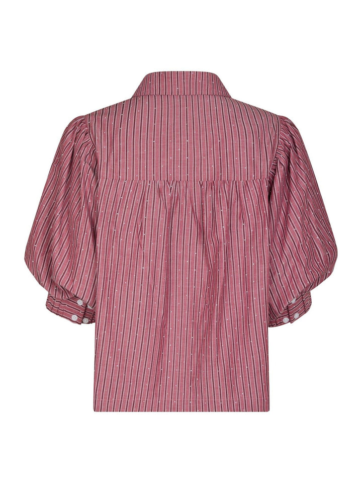 Etta Soft Stripe Stone Shirt Dark Rose | Skjorter og bluser | Smuk - Dameklær på nett