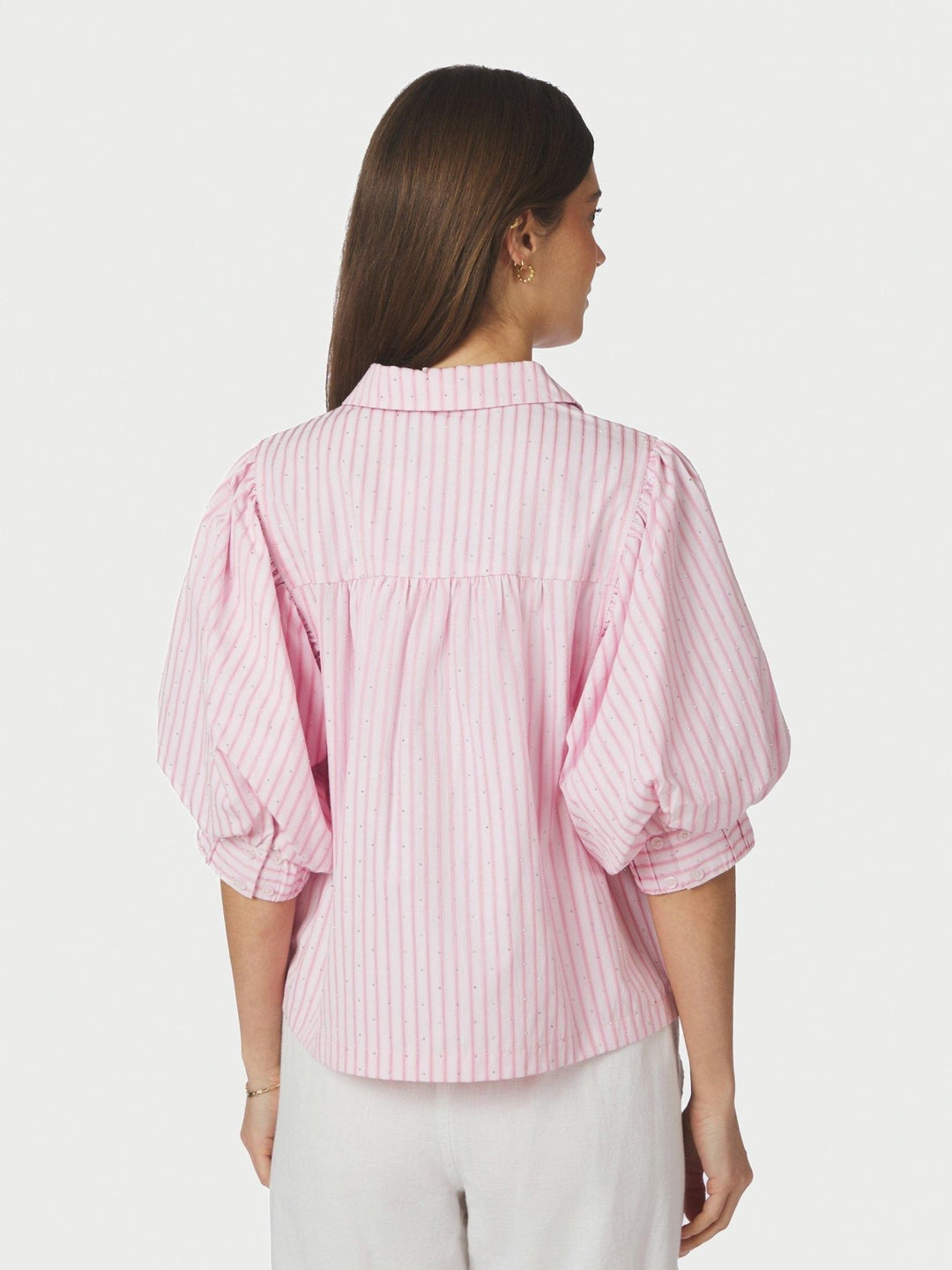 Etta Soft Stripe Stone Shirt Light Pink | Skjorter og bluser | Smuk