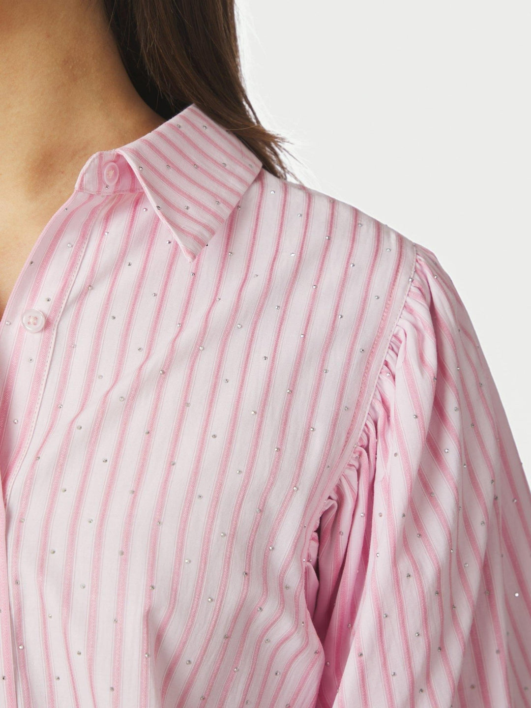 Etta Soft Stripe Stone Shirt Light Pink | Skjorter og bluser | Smuk
