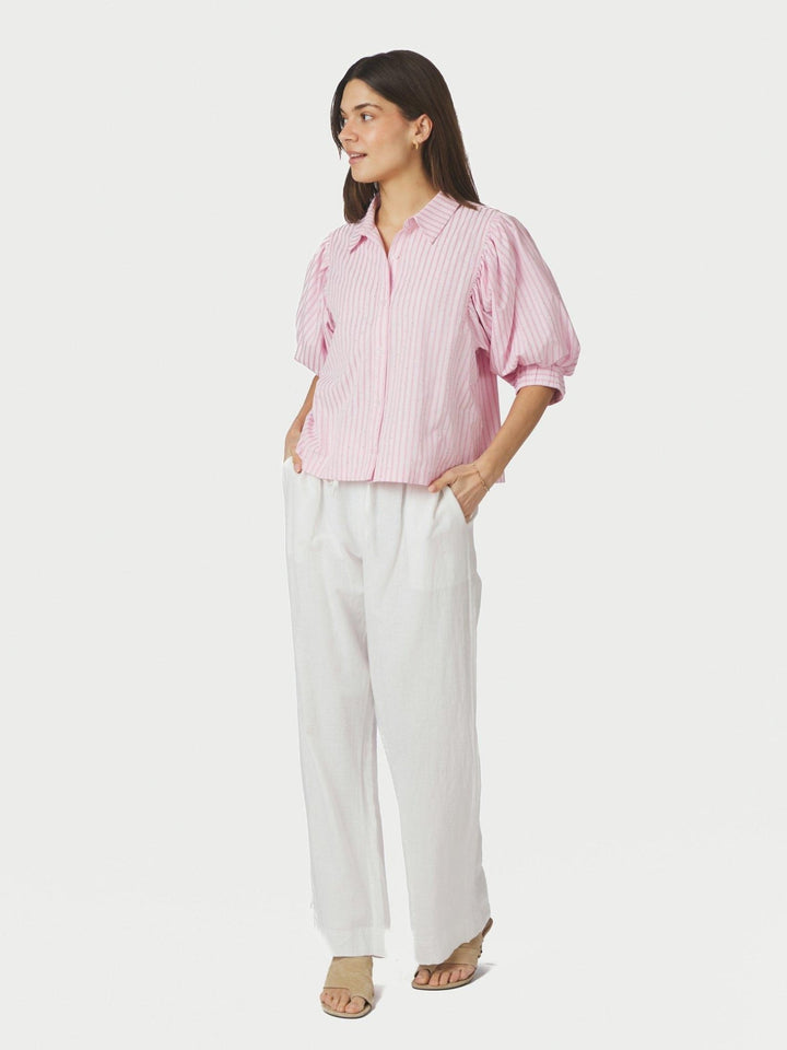 Etta Soft Stripe Stone Shirt Light Pink | Skjorter og bluser | Smuk