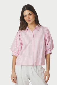 Etta Soft Stripe Stone Shirt Light Pink