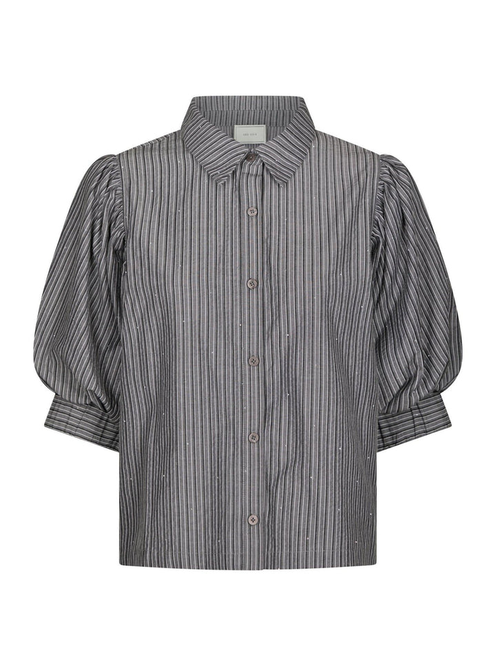 Etta Stripe B Shirt Dark Grey | Skjorter og bluser | Smuk