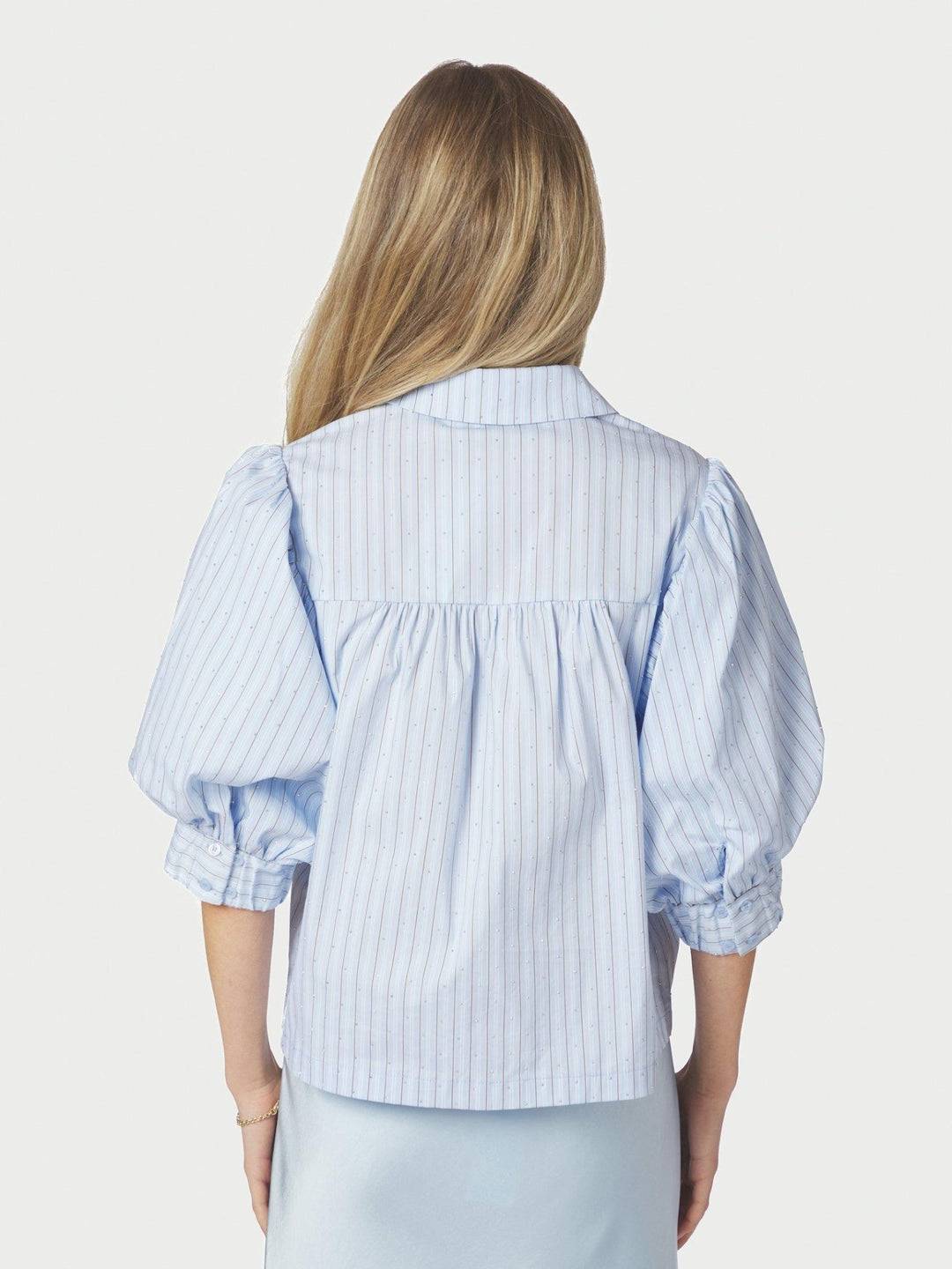 Etta Stripe Stone Shirt Light Blue | Skjorter og bluser | Smuk