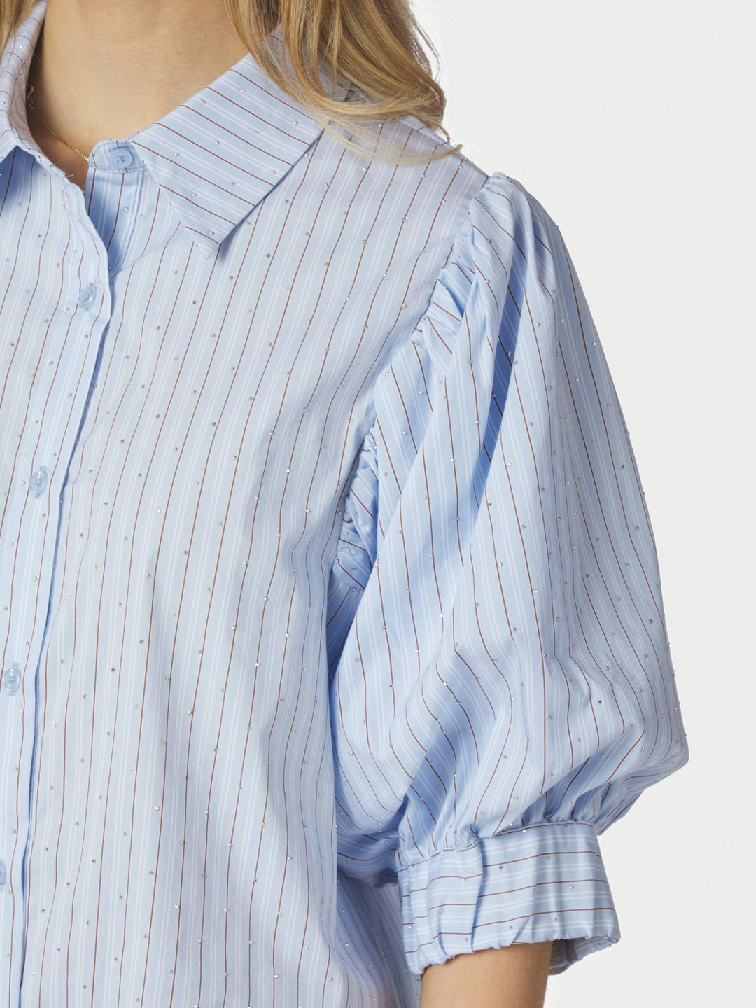 Etta Stripe Stone Shirt Light Blue | Skjorter og bluser | Smuk