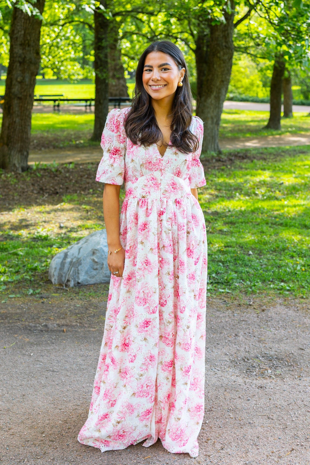 Evie Maxi Dress Peony Pop Pink | Kjoler | Smuk