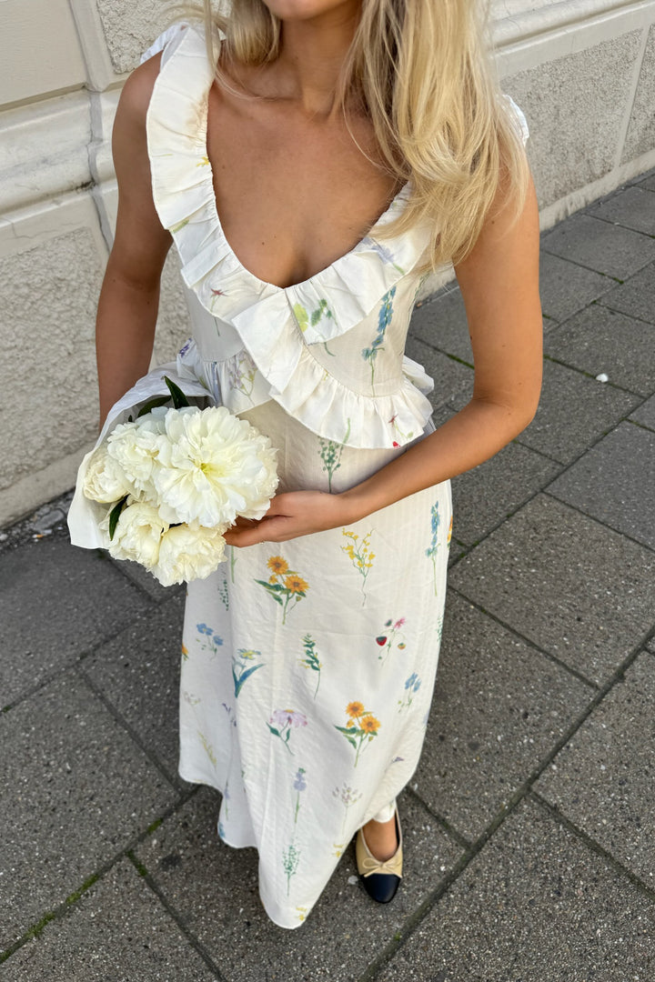 Melba Dress Off White Flower Print