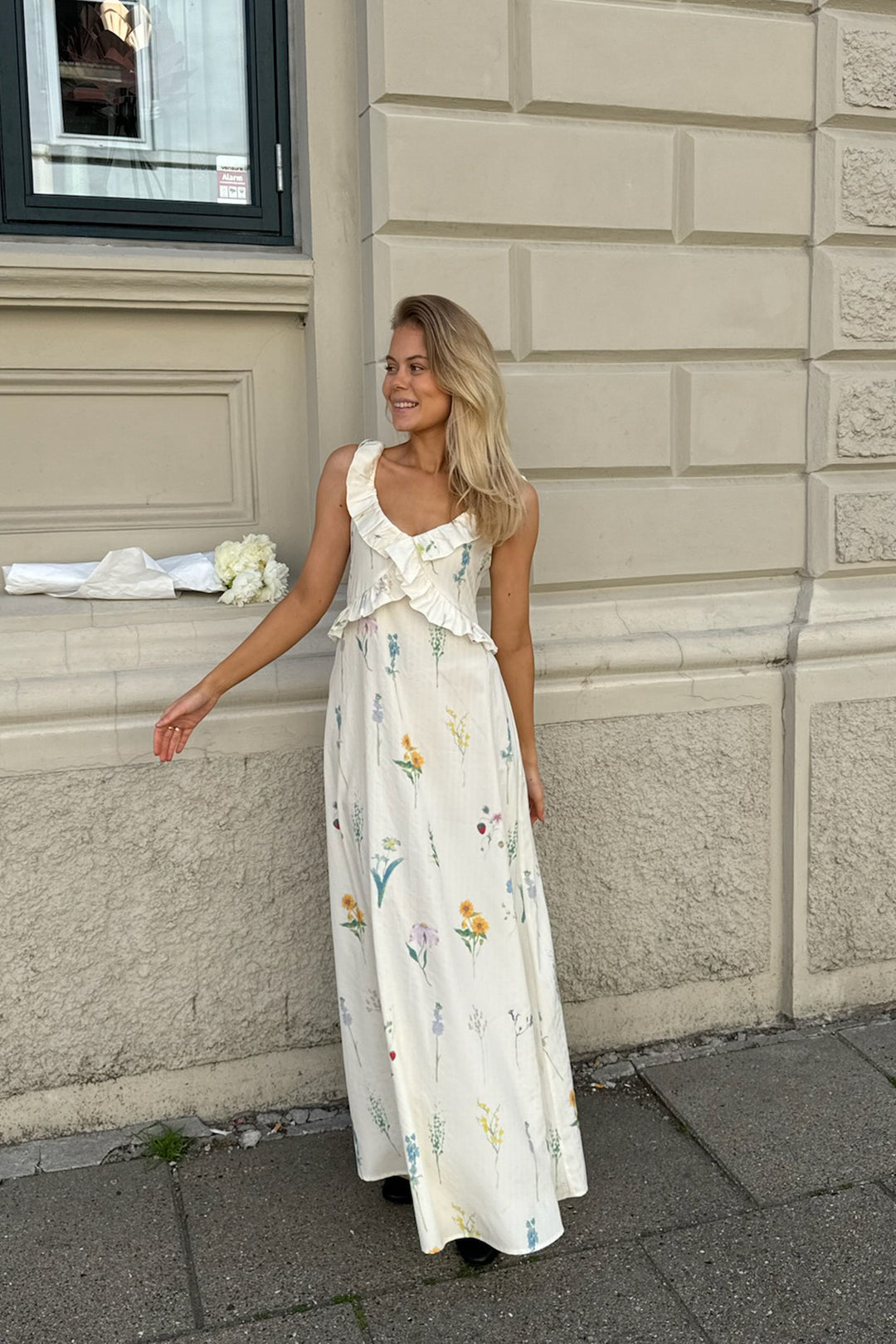 Melba Dress Off White Flower Print