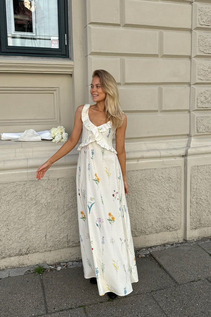 Melba Dress Off White Flower Print