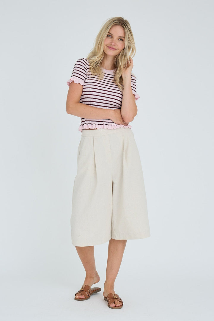 Fabi Knit Top Bordeaux/Rose | Topper | Smuk