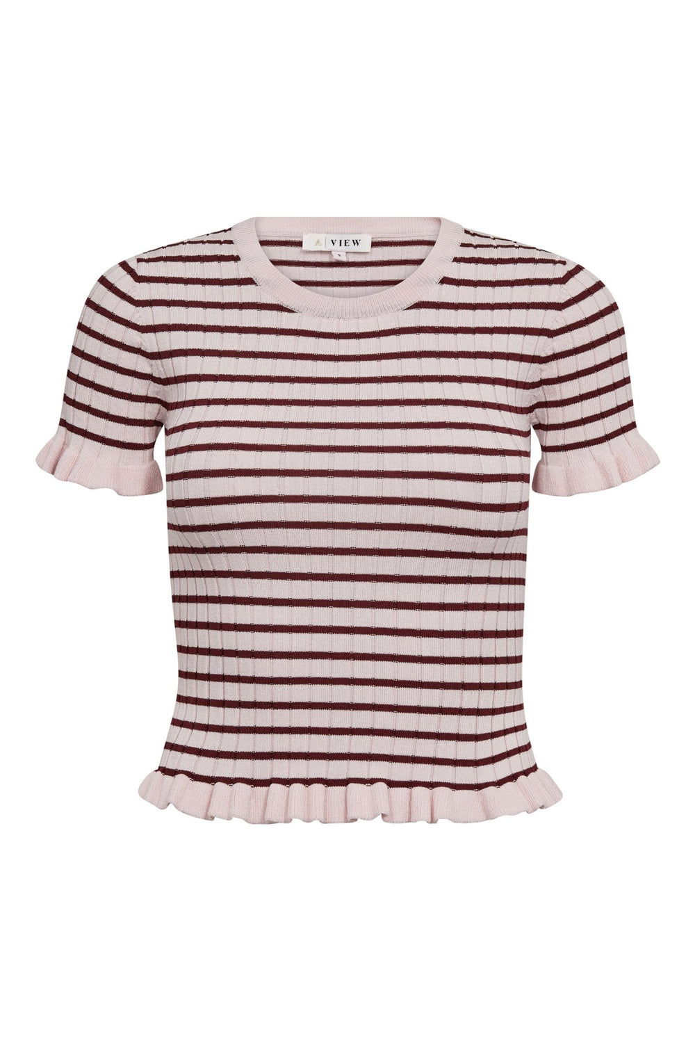 Fabi Knit Top Bordeaux/Rose | Topper | Smuk