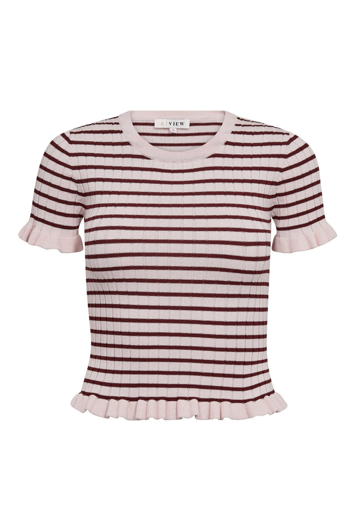 Fabi Knit Top Bordeaux/Rose | Topper | Smuk