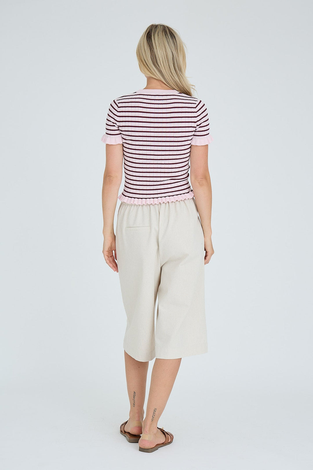 Fabi Knit Top Bordeaux/Rose | Topper | Smuk