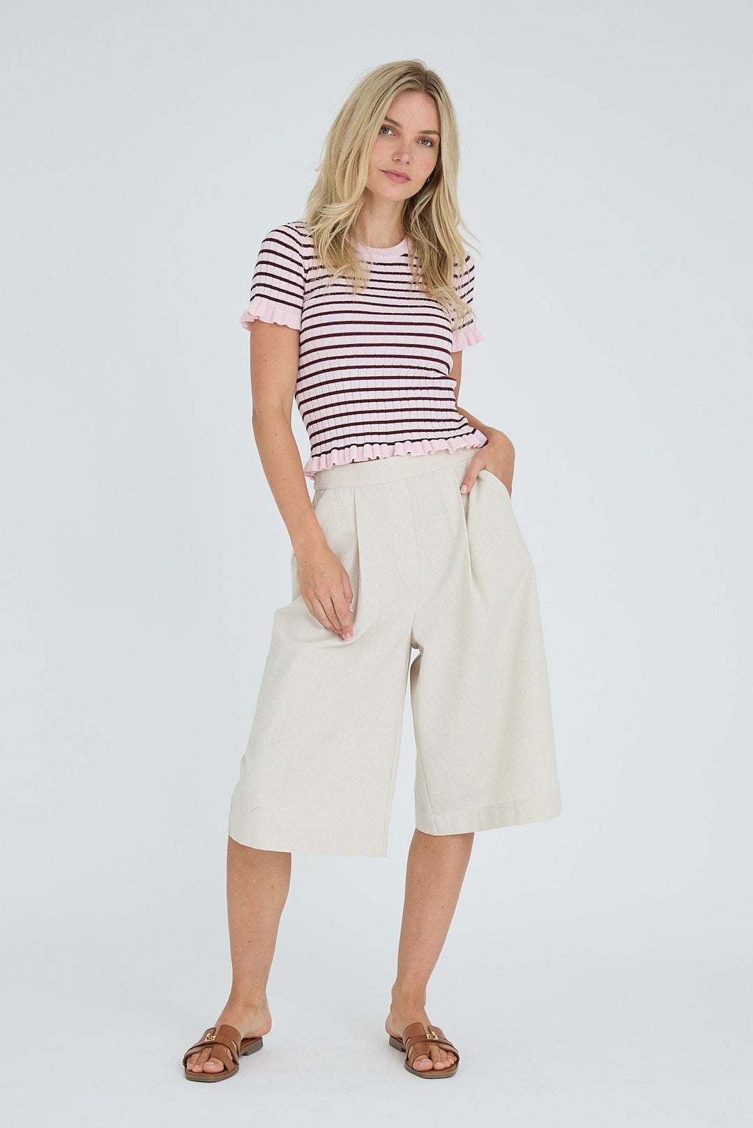 Fabi Knit Top Bordeaux/Rose | Topper | Smuk