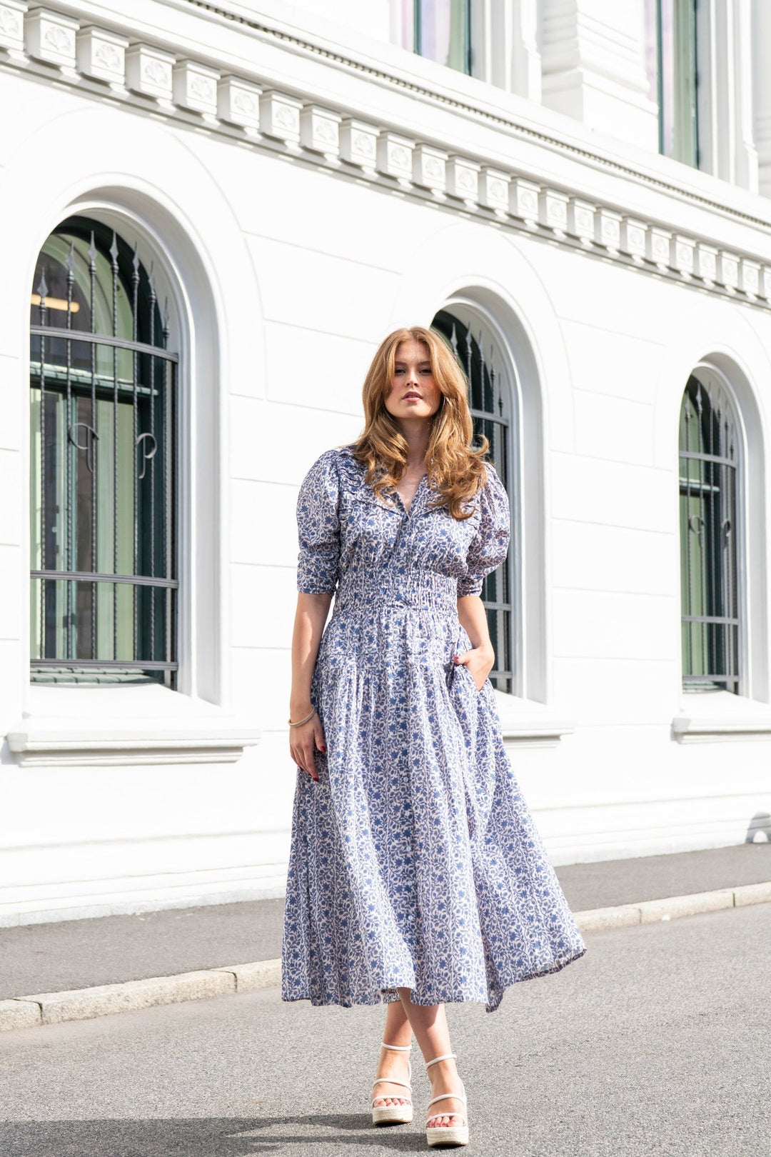 Fabienne Dress Empire Blue | Kjoler | Smuk - Dameklær på nett