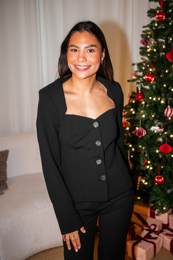 Favo Ls Blazer Top Black | Topper | Smuk