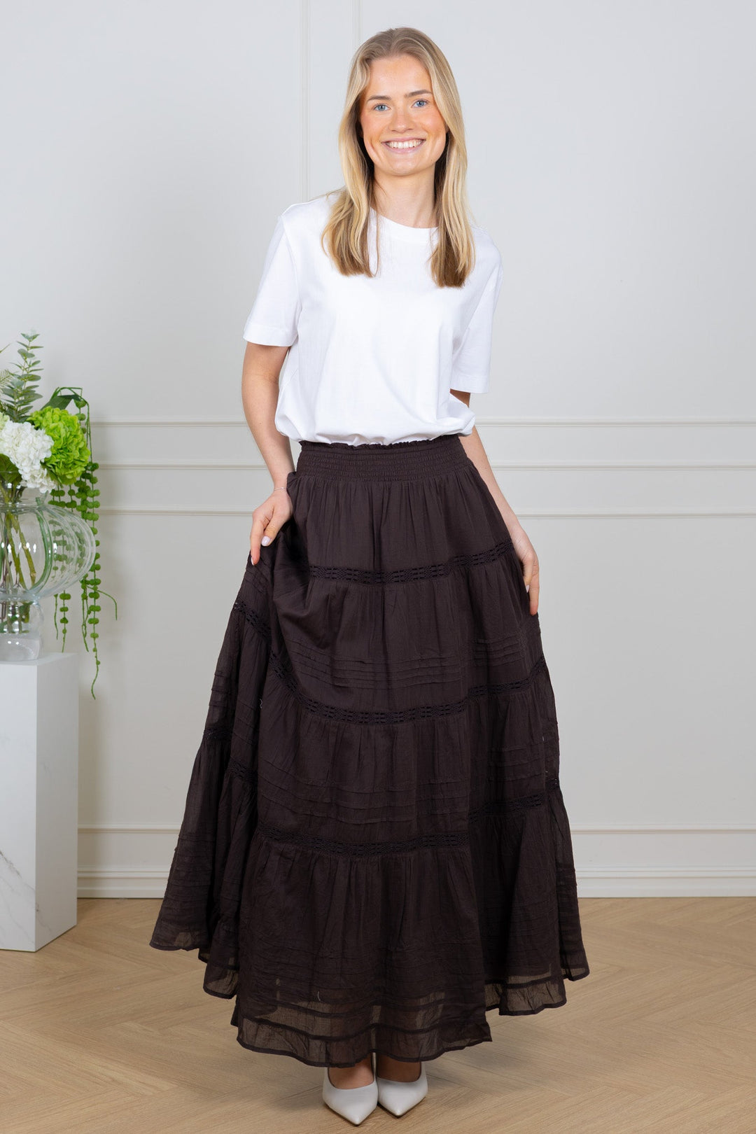 Felicia S Voile Skirt Dark Brown | Skjørt | Smuk