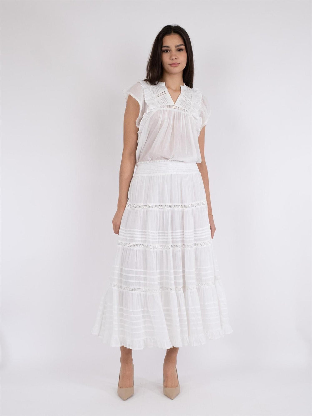 Felicia S Voile Skirt White | Skjørt | Smuk - Dameklær på nett