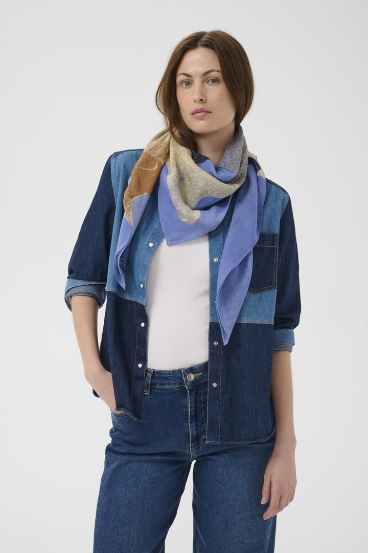 Felisia Scarf Serenity Leaf Print | Accessories | Smuk