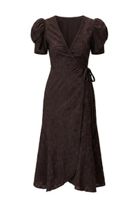 Ferrone Midi Dress Espresso Embroidery