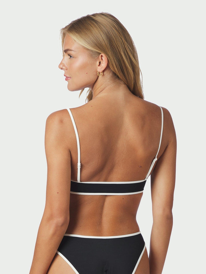 Fia Solid Contrast Bikini Top Black/White | Badetøy | Smuk