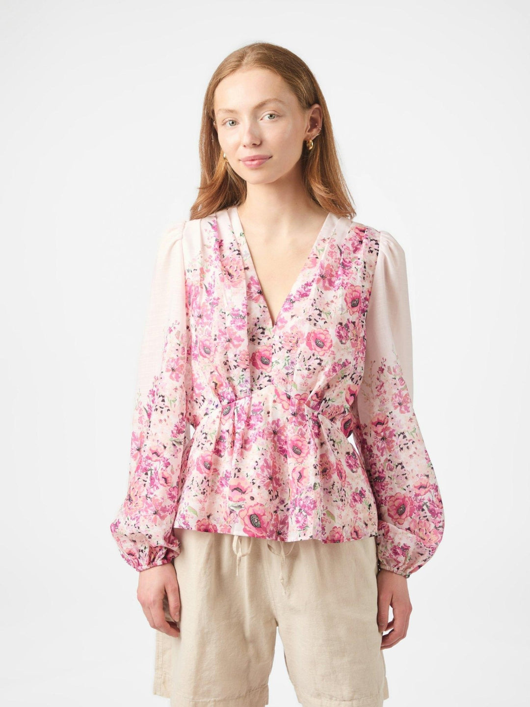 Fie Flower Print Blouse Rose | Skjorter og bluser | Smuk - Dameklær på nett