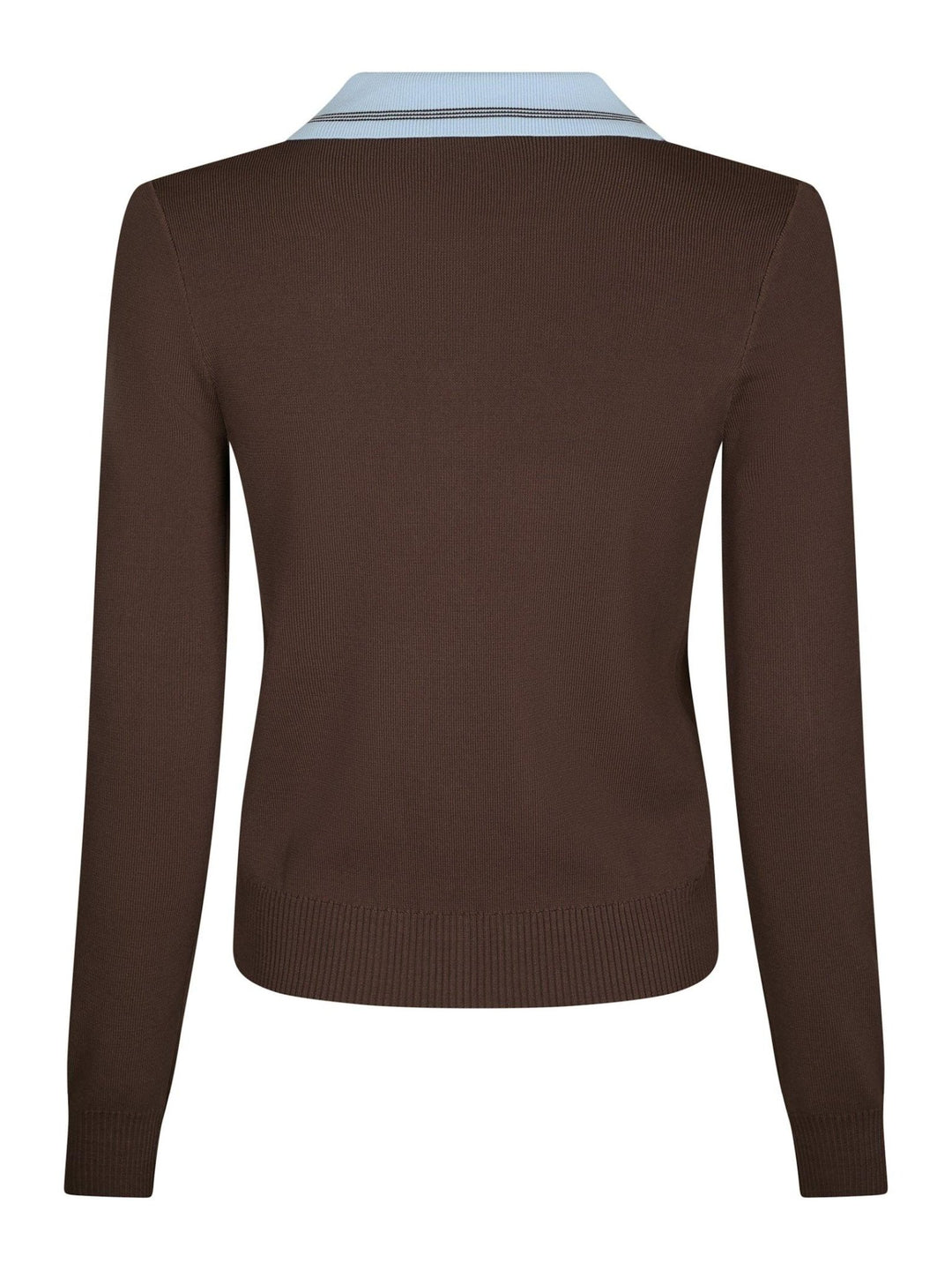 Filiana Contrast Polo Blouse Brown | Genser | Smuk