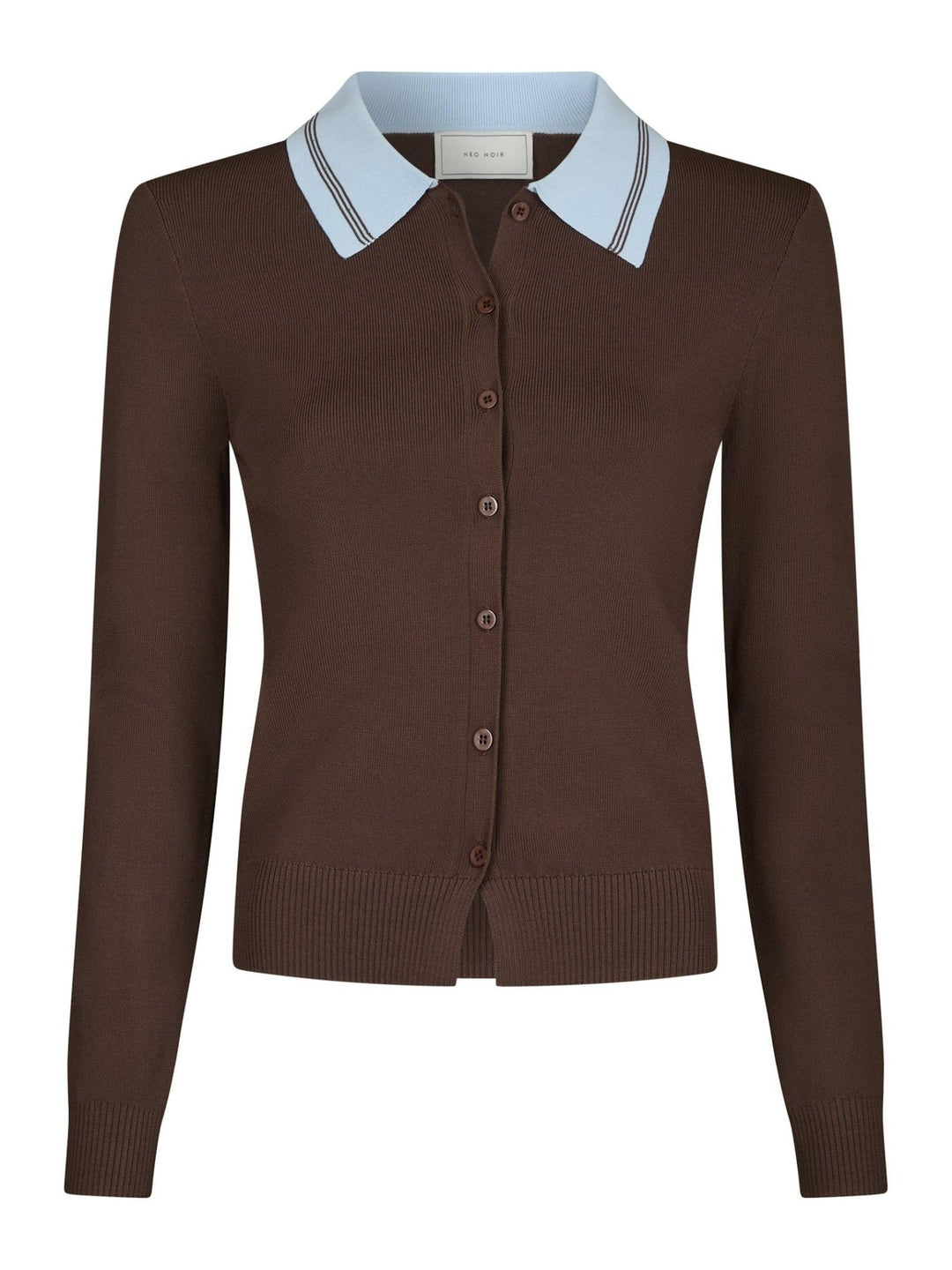 Filiana Contrast Polo Blouse Brown | Genser | Smuk