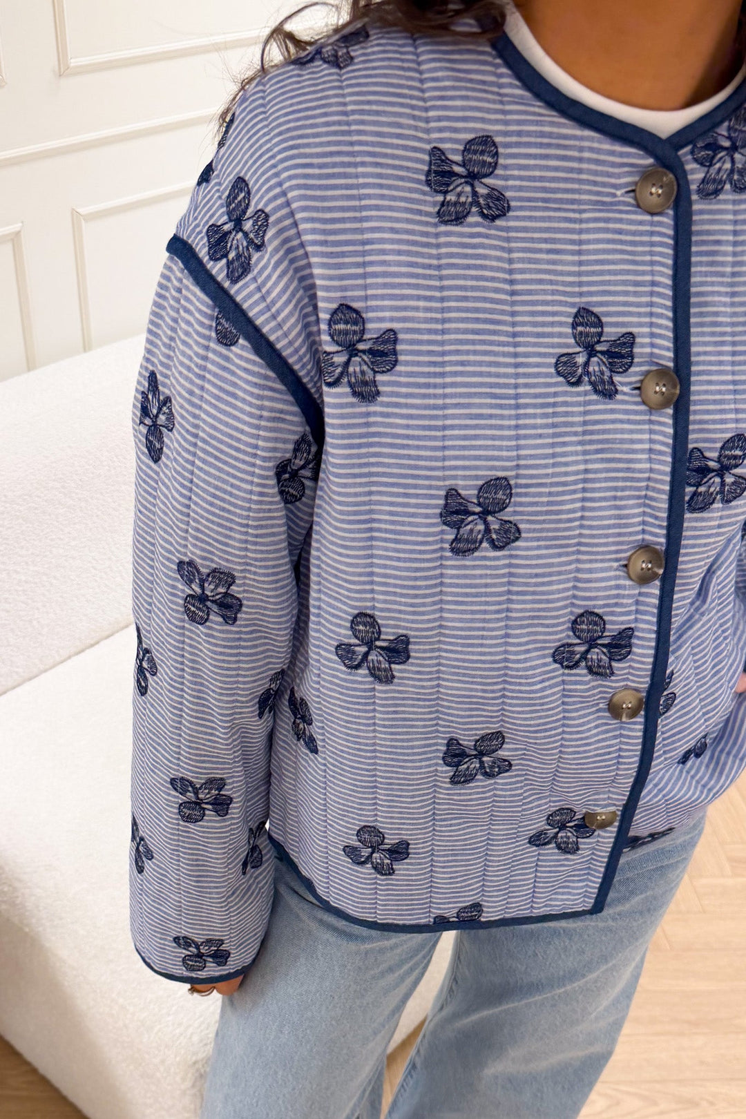 Fina Jacket Blue/Off White | Yttertøy | Smuk