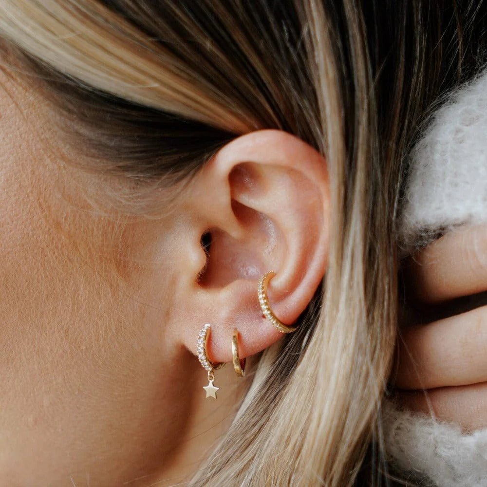 Fine Pave Single Ear Cuff Pale Gold | Accessories | Smuk