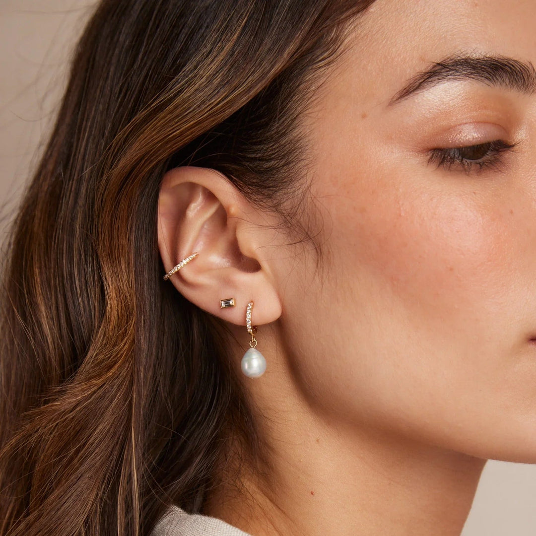 Fine Pave Single Ear Cuff Pale Gold | Accessories | Smuk