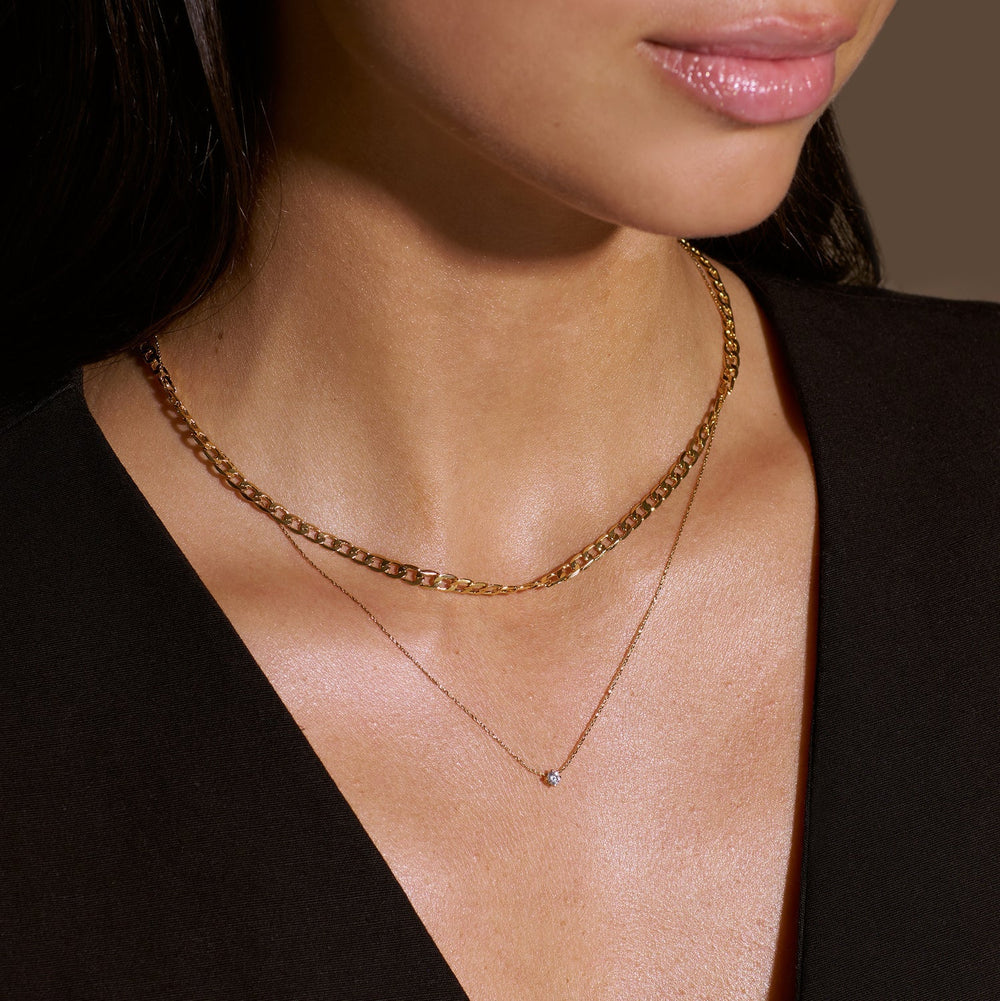 Fine Stationed Crystal Collar Necklace Pale Gold | Accessories | Smuk - Dameklær på nett