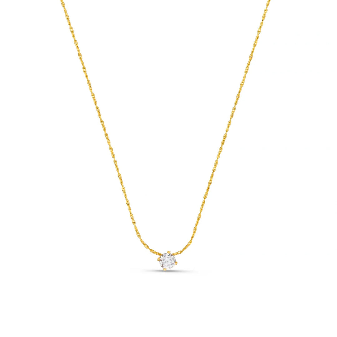 Fine Stationed Crystal Collar Necklace Pale Gold | Accessories | Smuk - Dameklær på nett